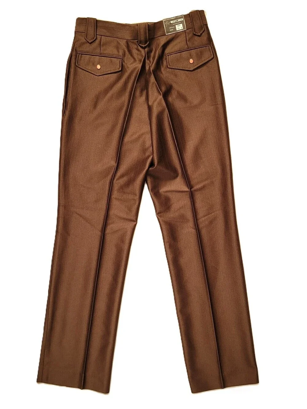 Westerner Men's 34x34 Brown Western Dress Pants Unhemmed High Waist - NEW